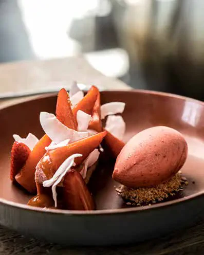 Dessert med sorbet