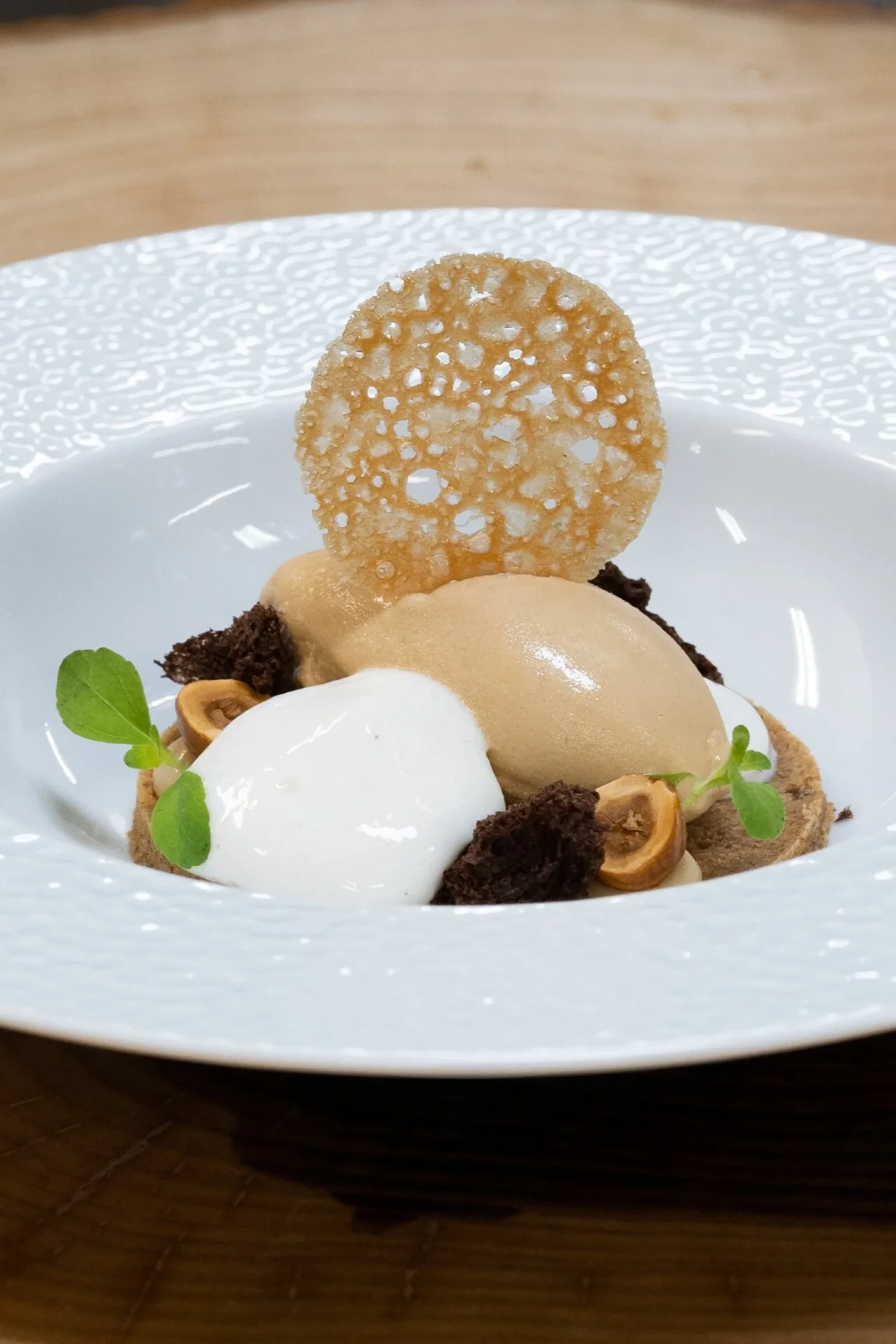 Lækker dessert fra Hotel Alte Post med Espresso Honning is