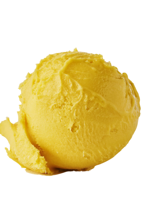 En flot kugle af Kastbergs Mango Sorbet